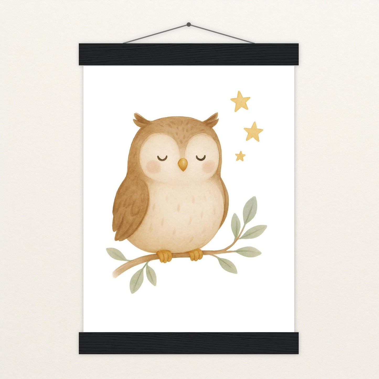 Emmi die Eule Poster mit Leisten von tinylearner