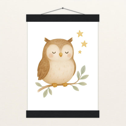 Emmi die Eule Poster mit Leisten von tinylearner