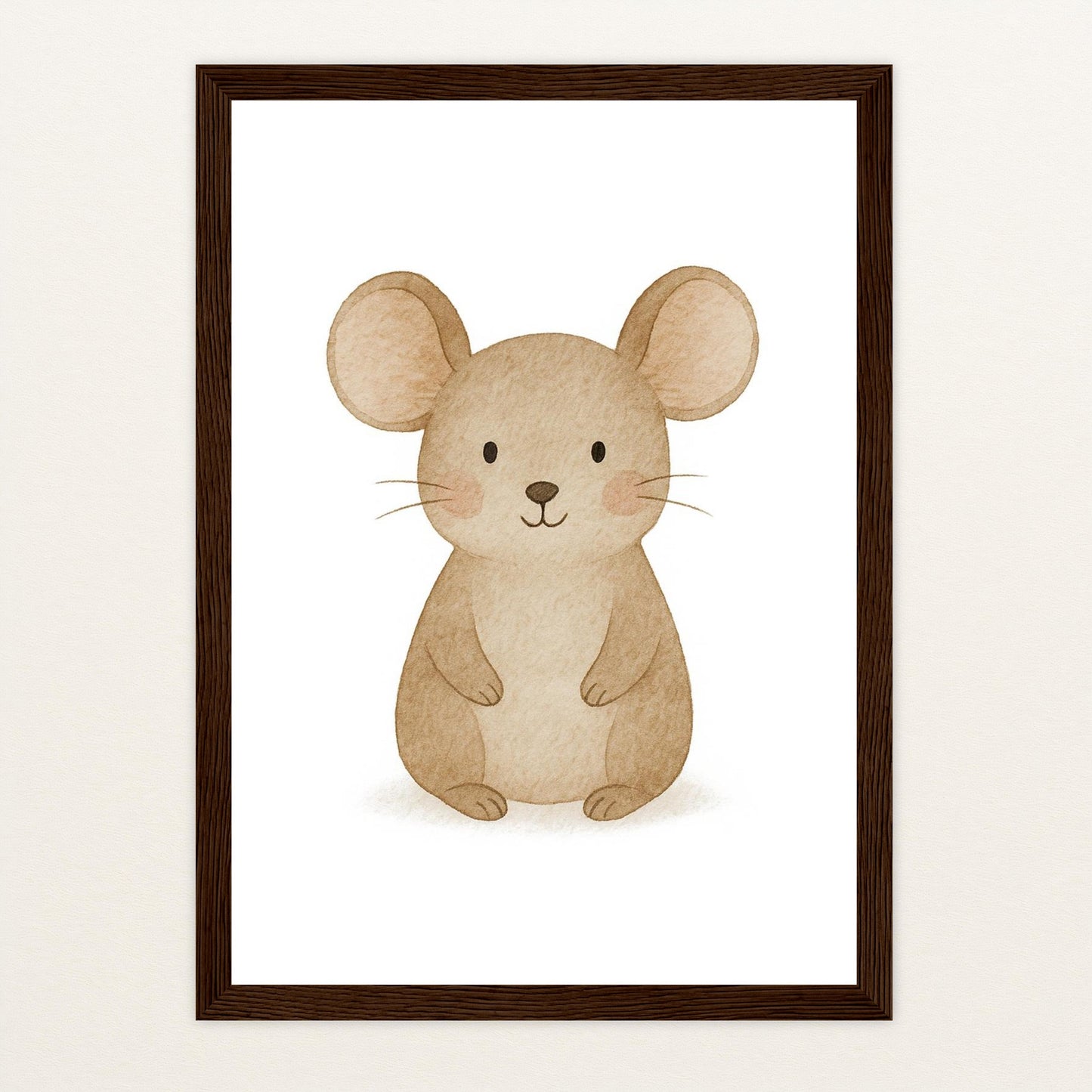 Mimi die Maus Poster mit Holzrahmen von tinylearner