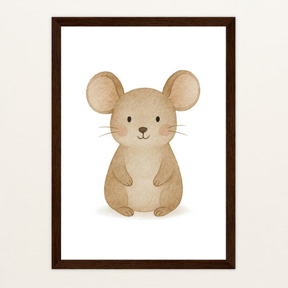 Mimi die Maus Poster mit Holzrahmen von tinylearner