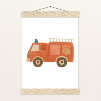 Feuerwehrauto Poster mit Leisten von tinylearner