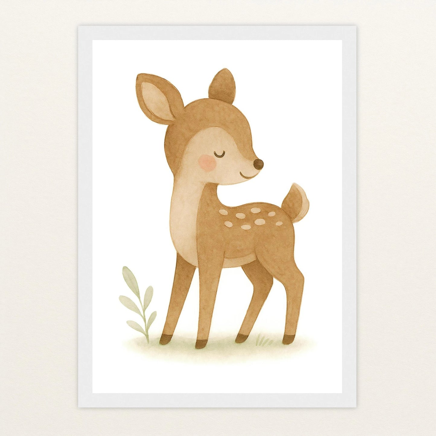 Ria das Reh Poster mit Holzrahmen von tinylearner