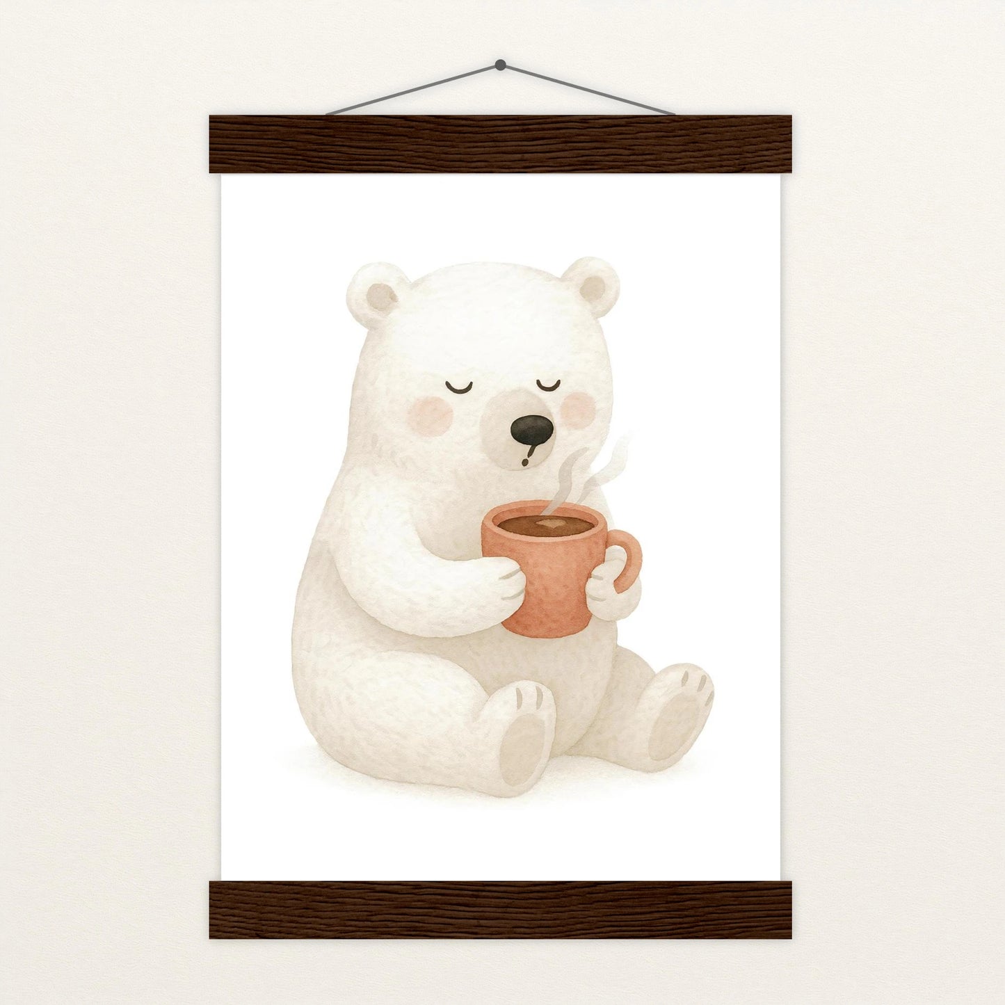 Pummel der Polarbär - Motiv: "Kakao" Poster mit Leisten von tinylearner