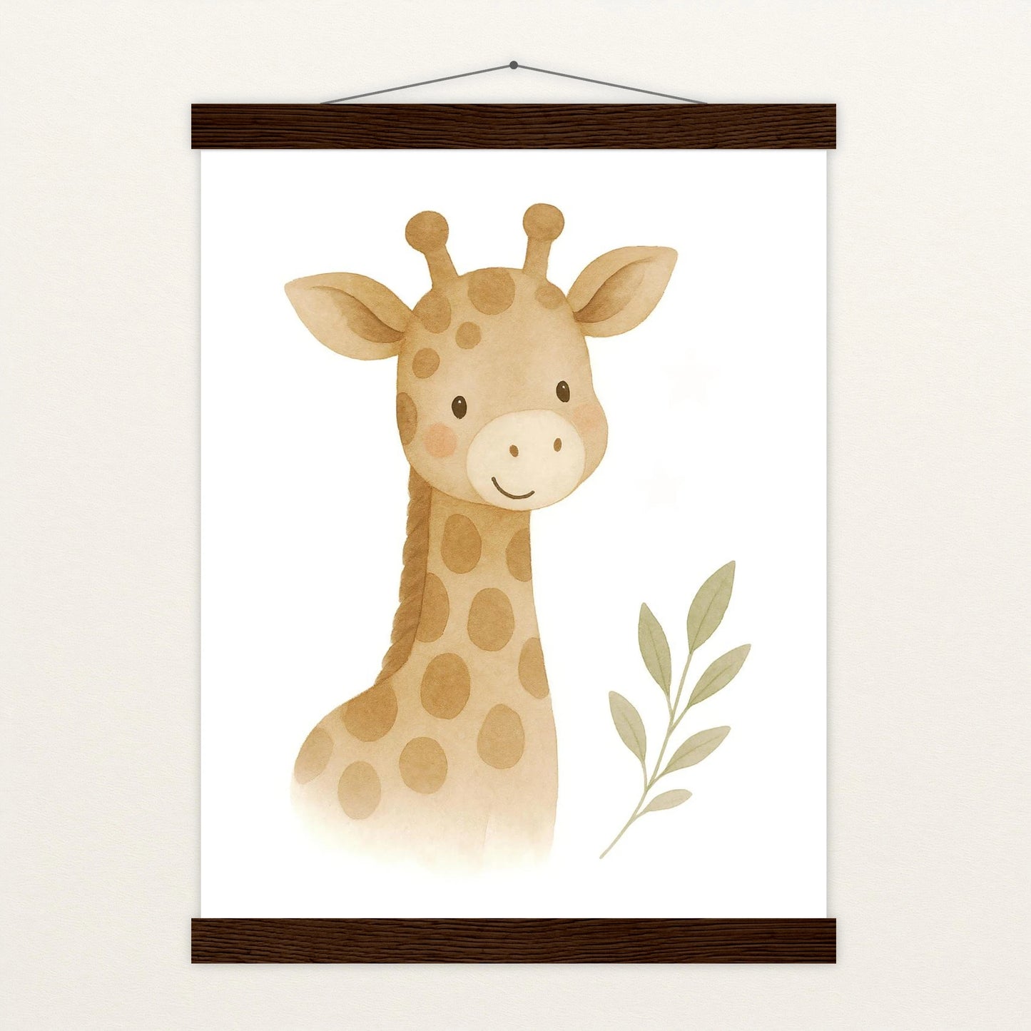 Greta die Giraffe Poster mit Leisten von tinylearner