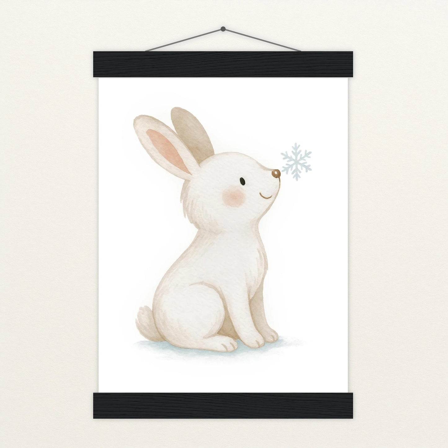 Sina der Schneehase Poster mit Leisten von tinylearner