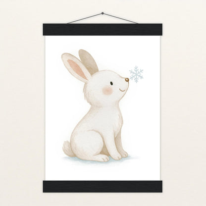 Sina der Schneehase Poster mit Leisten von tinylearner