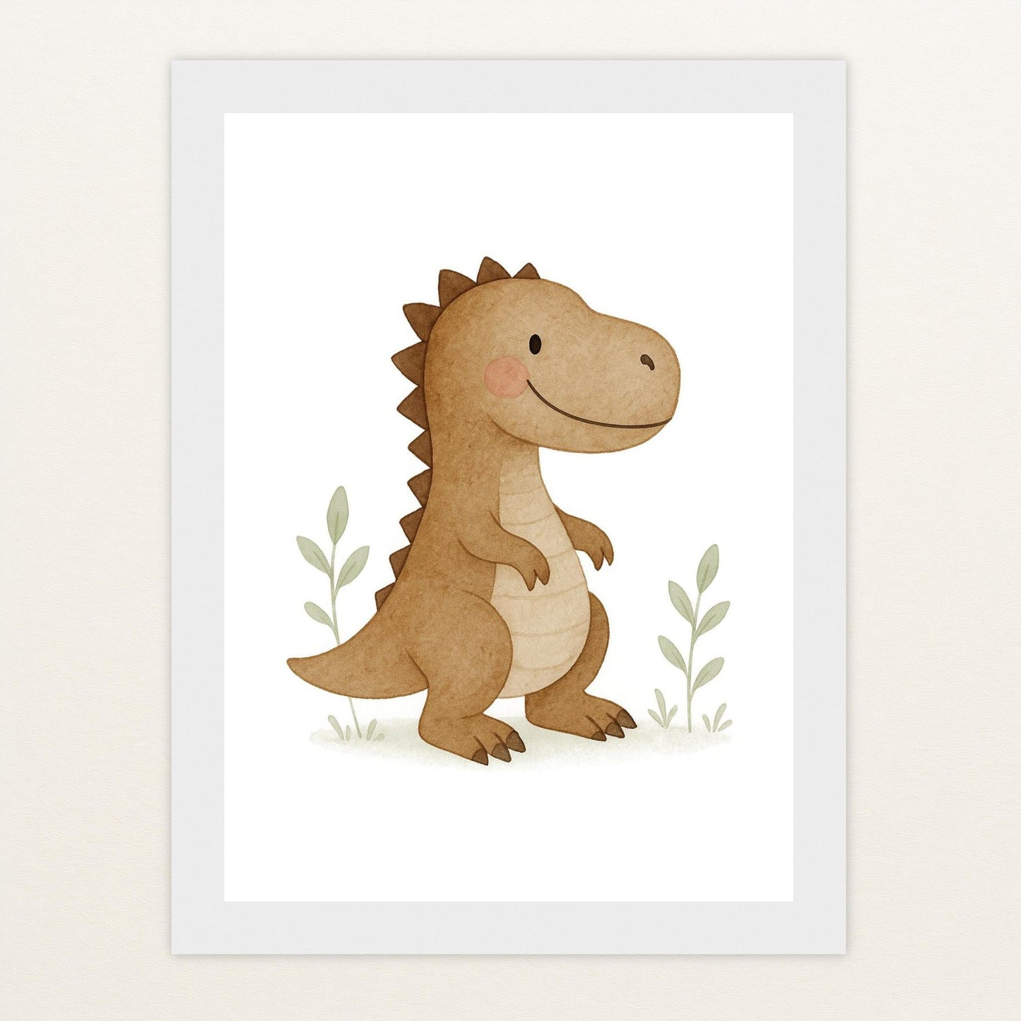 Dinosaurier T-Rex Poster mit Holzrahmen von tinylearner