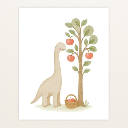 Dinosaurier Brachiosaurus - Motiv: "Apfelbaum" Poster von tinylearner