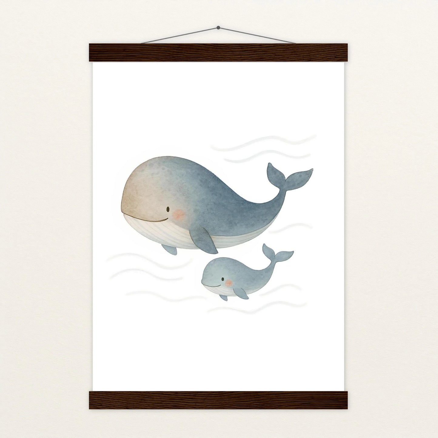 Willi der Wal - Motiv: "Familie" Poster mit Leisten von tinylearner