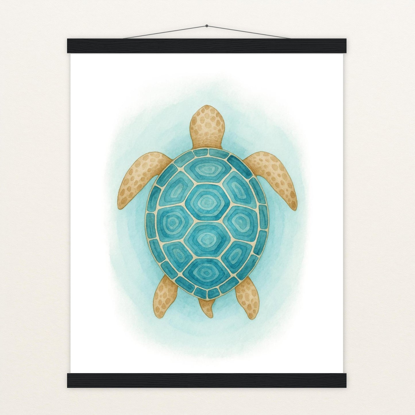 Sora die Schildkröte - Motiv: "Treiben" Poster mit Leisten von tinylearner