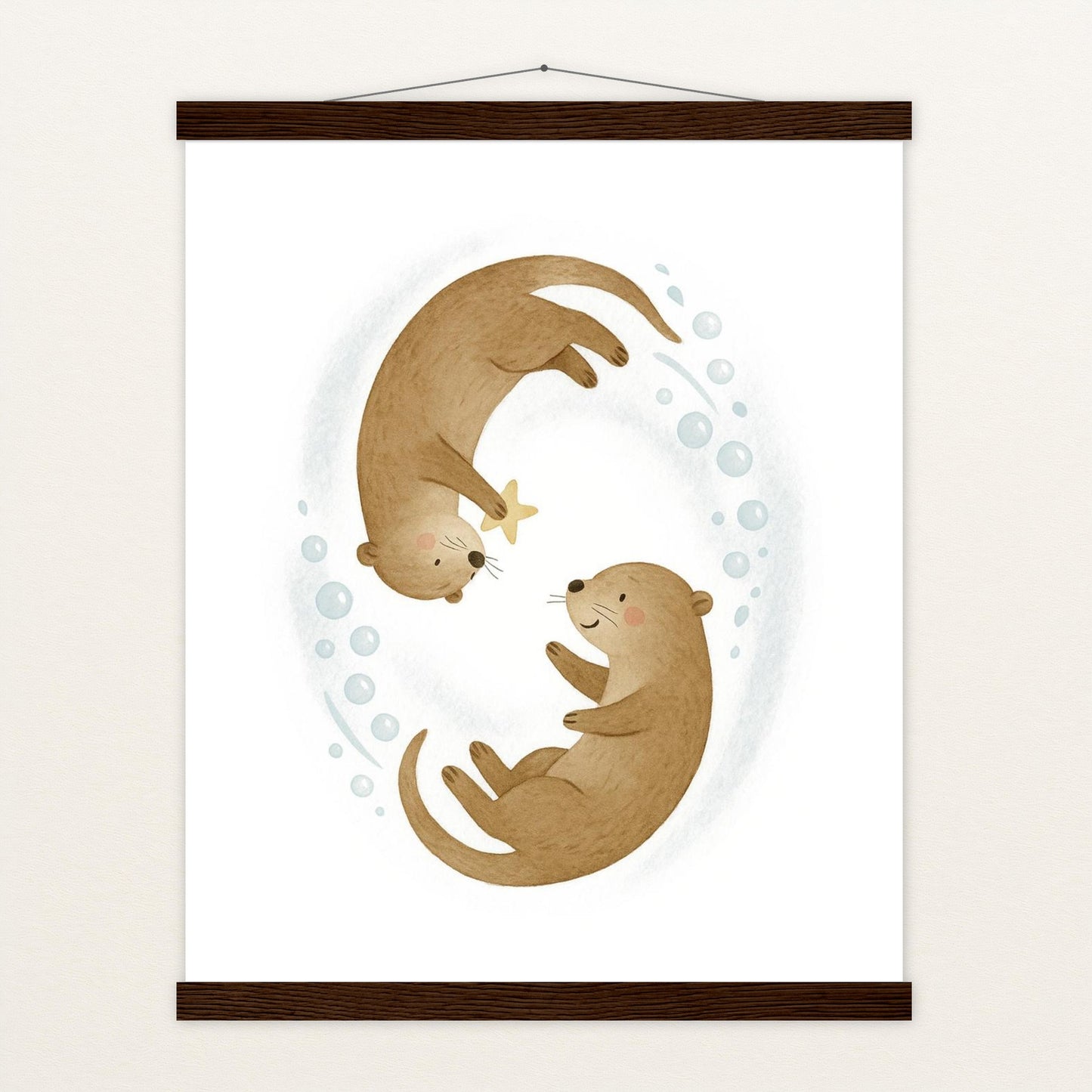 Otti der Otter - Motiv: "Stern" Poster mit Leisten von tinylearner