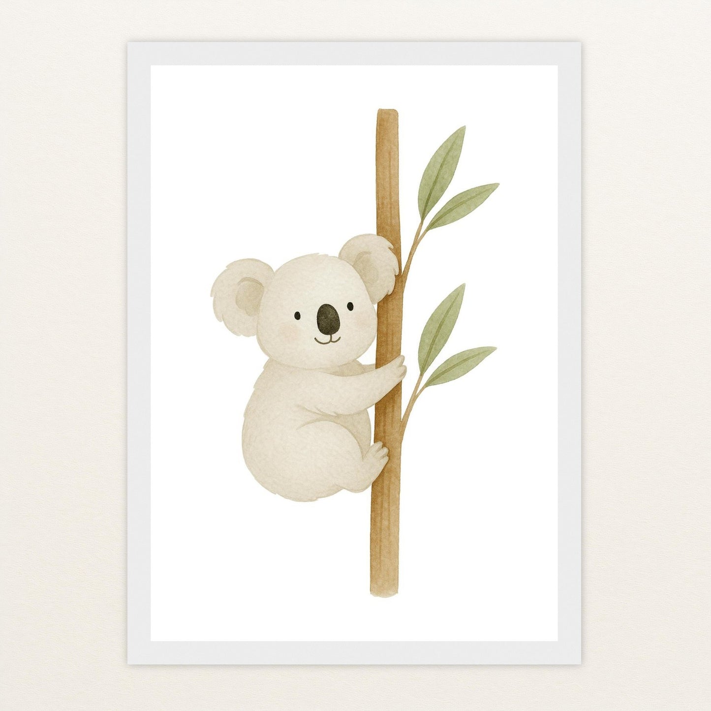 Kori der Koala Poster mit Holzrahmen von tinylearner