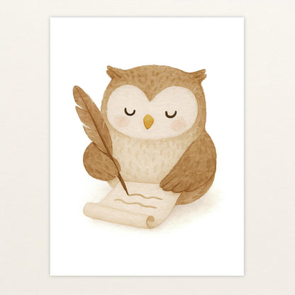 Emmi die Eule - Motiv: "Brief" Poster von tinylearner
