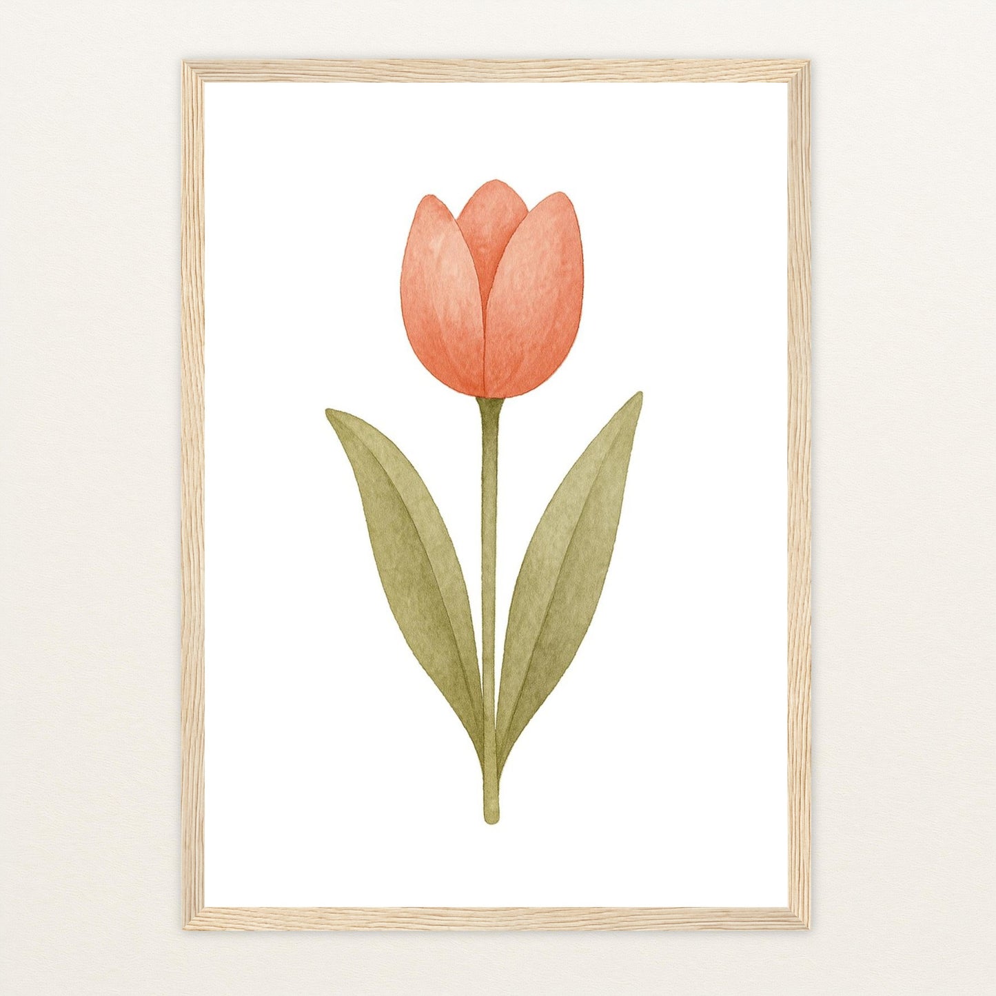 Tulpe Poster mit Holzrahmen von tinylearner