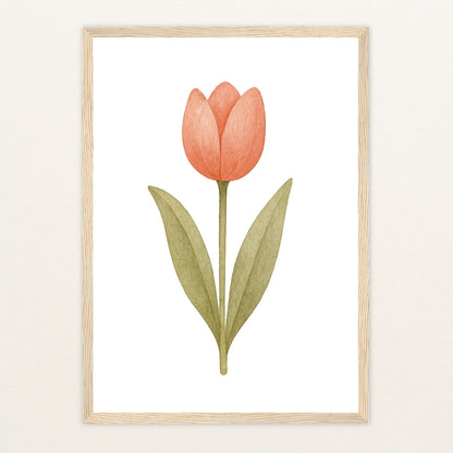 Tulpe Poster mit Holzrahmen von tinylearner