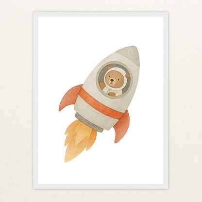 Balu der Bär - Motiv: "Rakete" Poster mit Holzrahmen von tinylearner