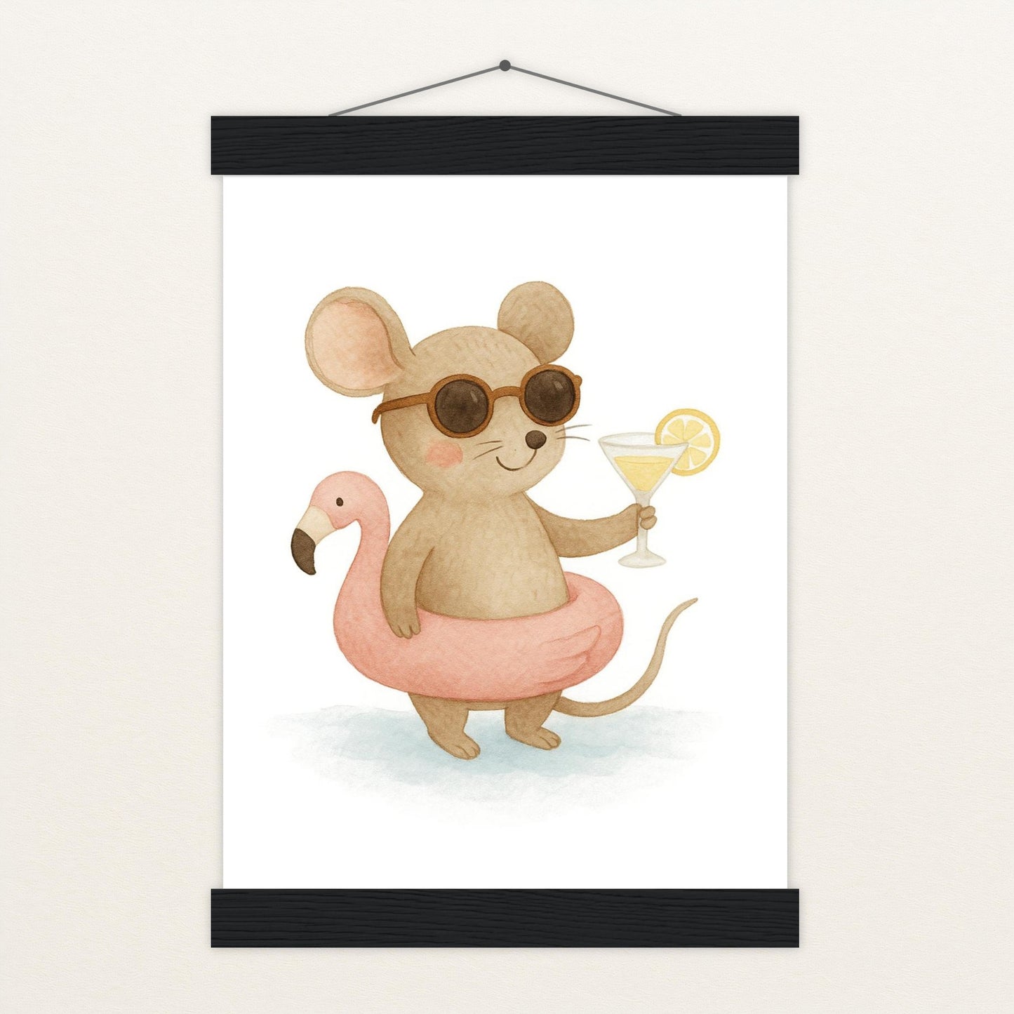 Mimi die Maus - Motiv: "Pooltag" Poster mit Leisten von tinylearner