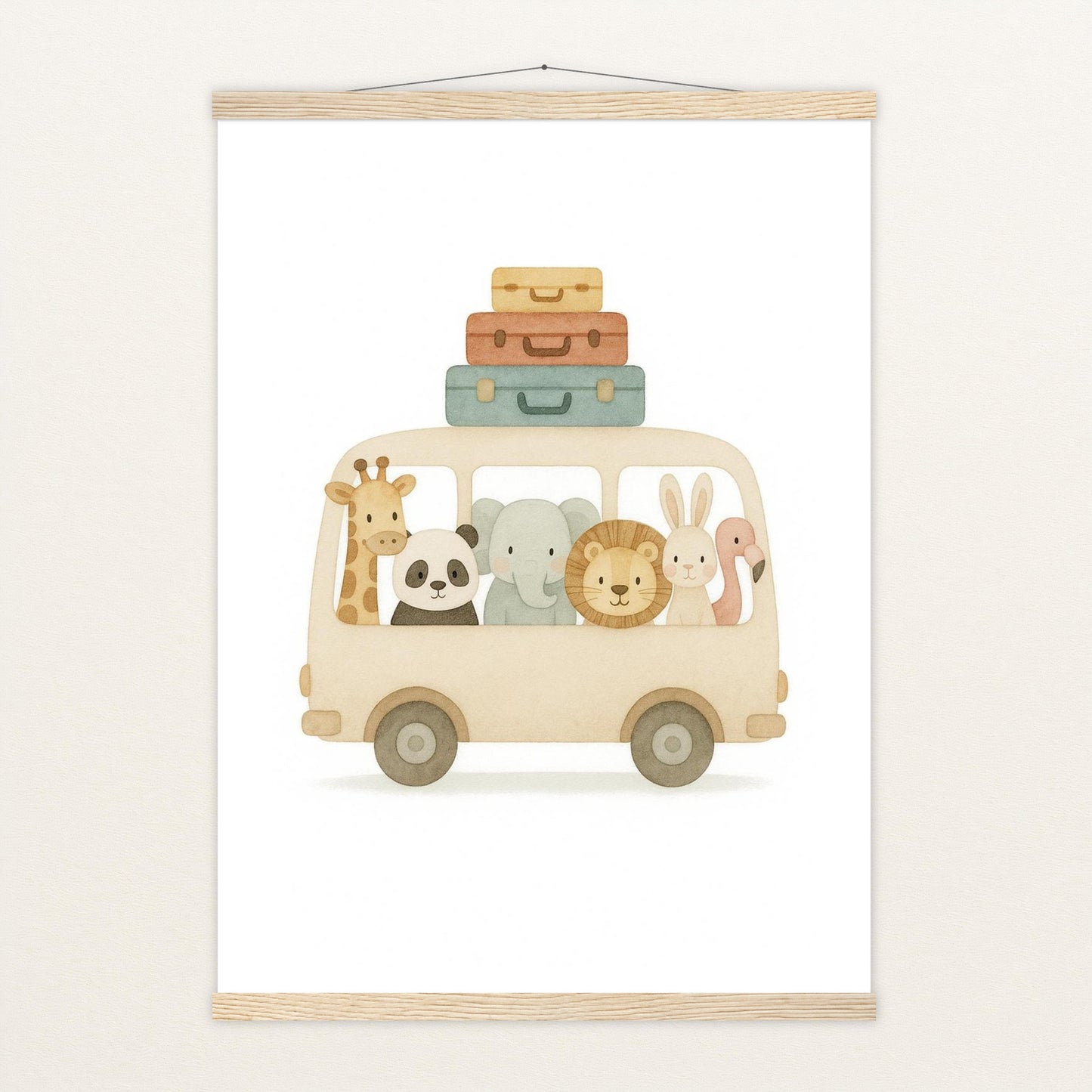 Tierfreunde - Motiv: "Reisebus" Poster mit Leisten von tinylearner