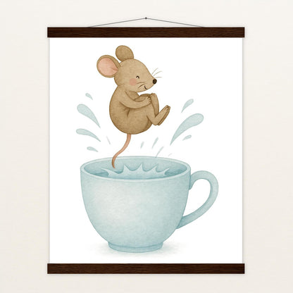 Mimi die Maus - Motiv: "Pool" Poster mit Leisten von tinylearner