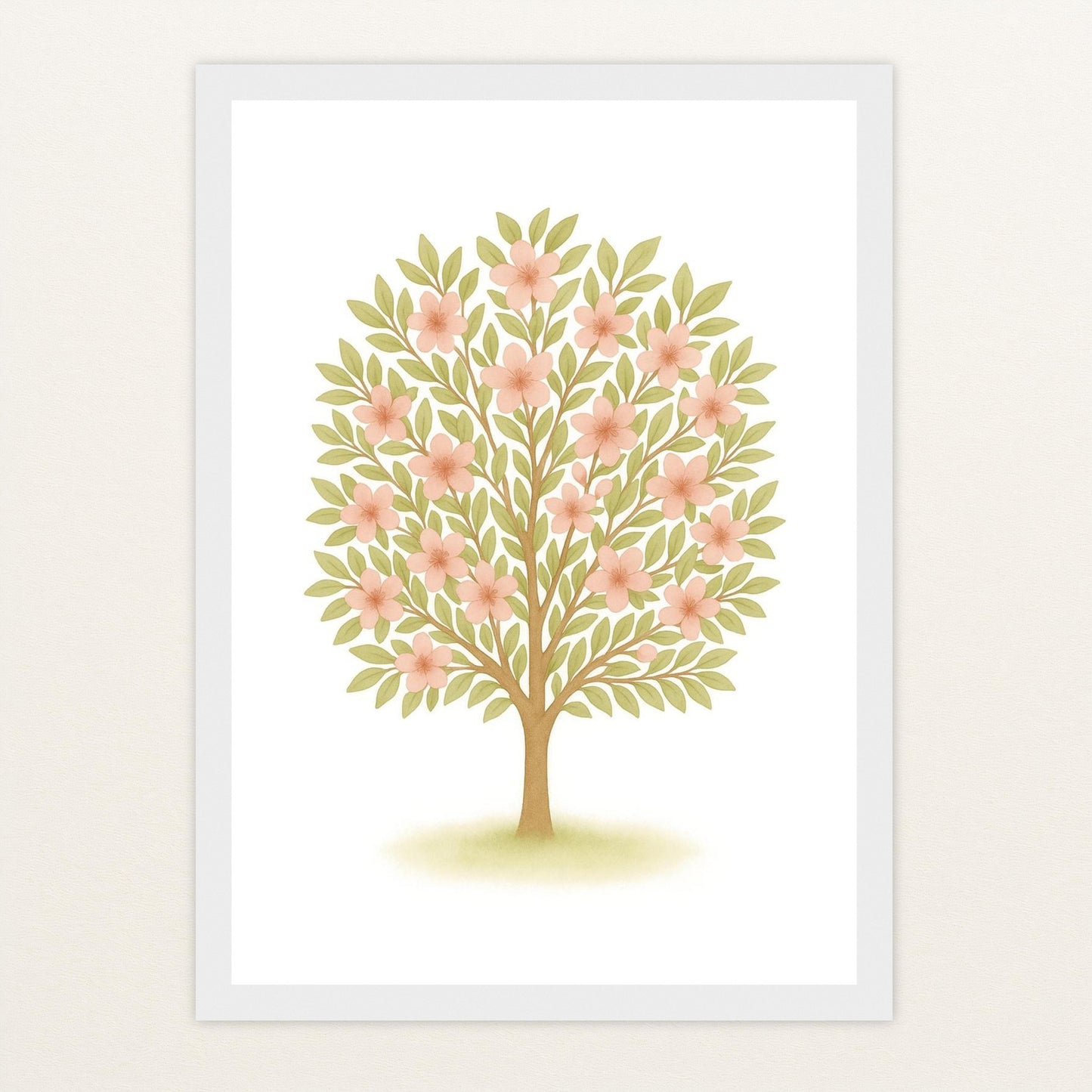 Kirschbaum Poster mit Holzrahmen von tinylearner