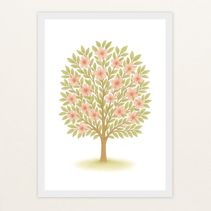 Kirschbaum Poster mit Holzrahmen von tinylearner