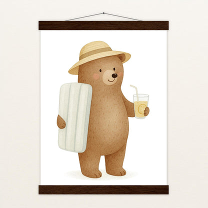 Balu der Bär - Motiv: "Strandtag" Poster mit Leisten von tinylearner