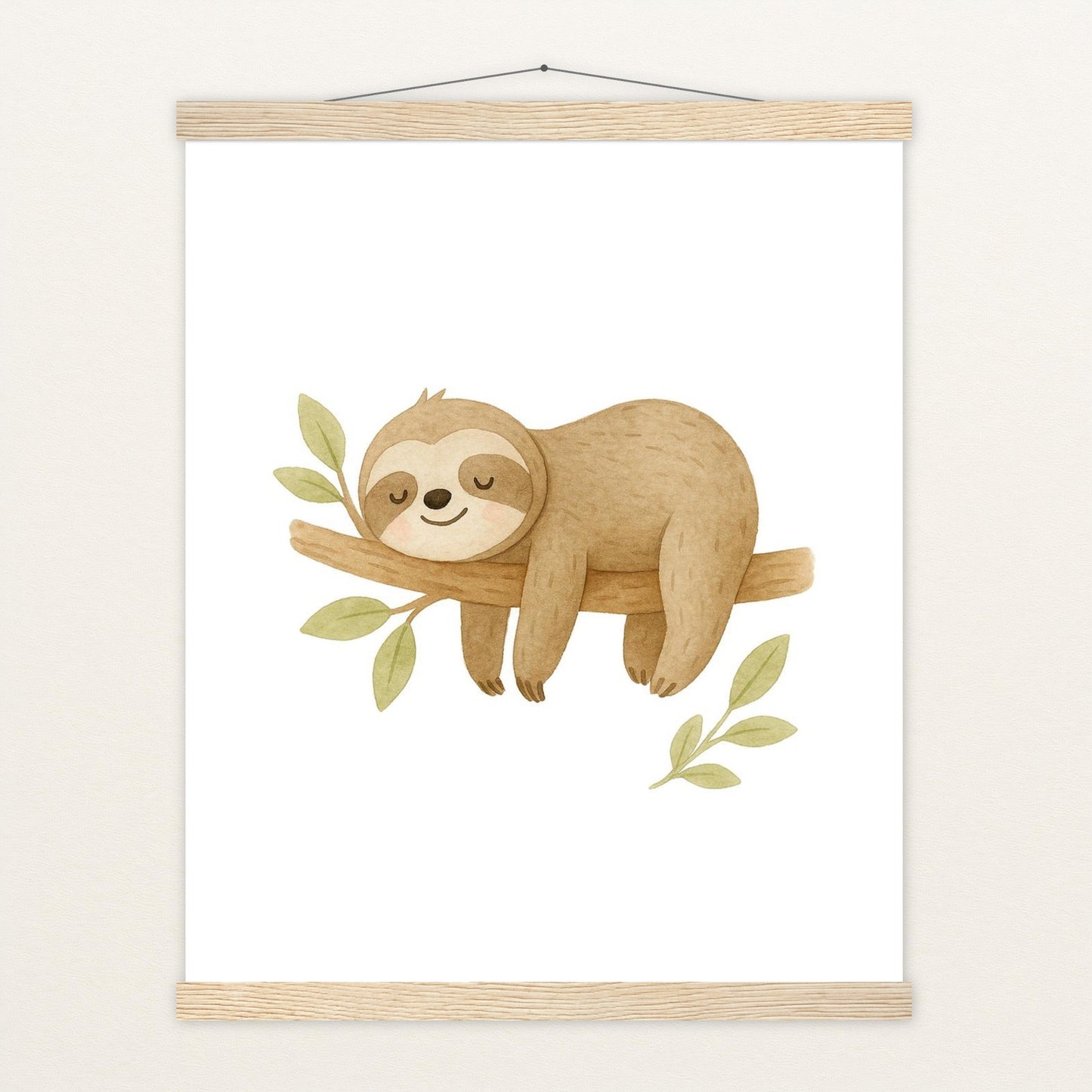 Fred das Faultier Poster mit Leisten von tinylearner