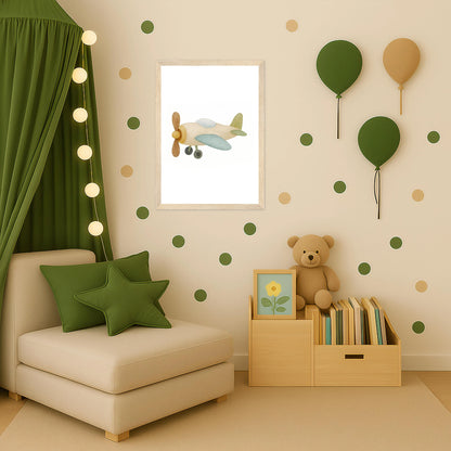 Propellerflugzeug Poster mit Holzrahmen von tinylearner