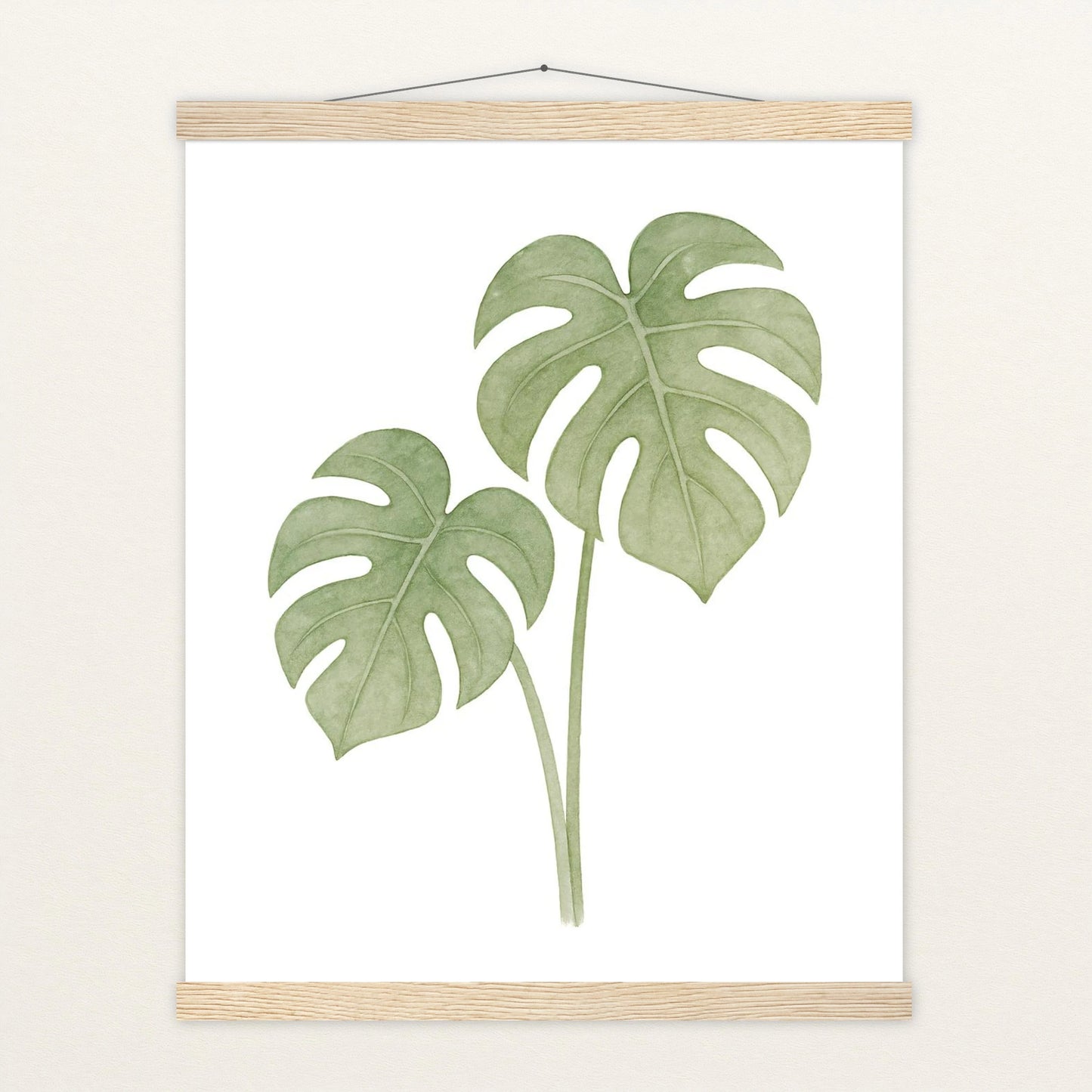 Monstera-Blätter Poster mit Leisten von tinylearner