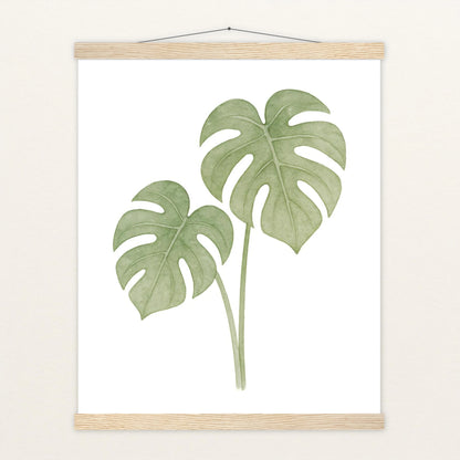 Monstera-Blätter Poster mit Leisten von tinylearner