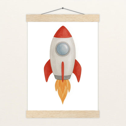 Rakete Poster mit Leisten von tinylearner