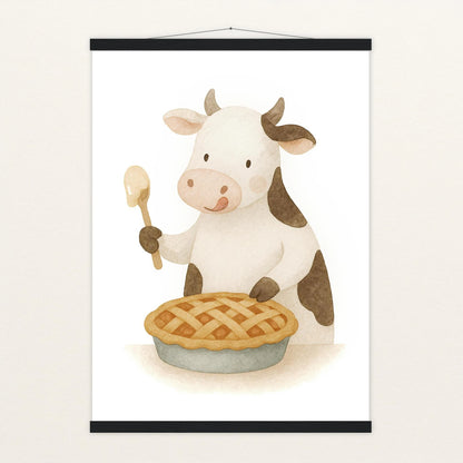 Klara die Kuh - Motiv: "Kuchen" Poster mit Leisten von tinylearner