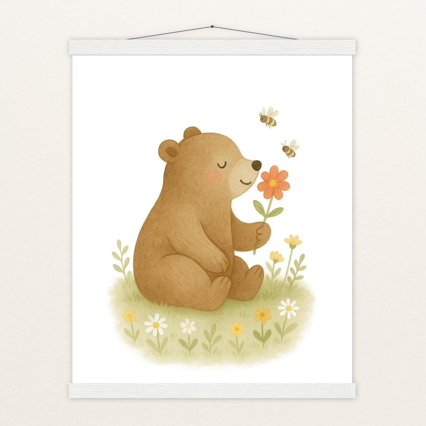 Balu der Bär - Motiv: "Blume" Poster mit Leisten von tinylearner