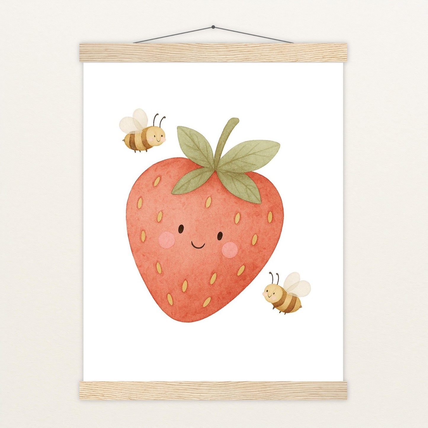 Obst: Erdbeere Poster mit Leisten von tinylearner