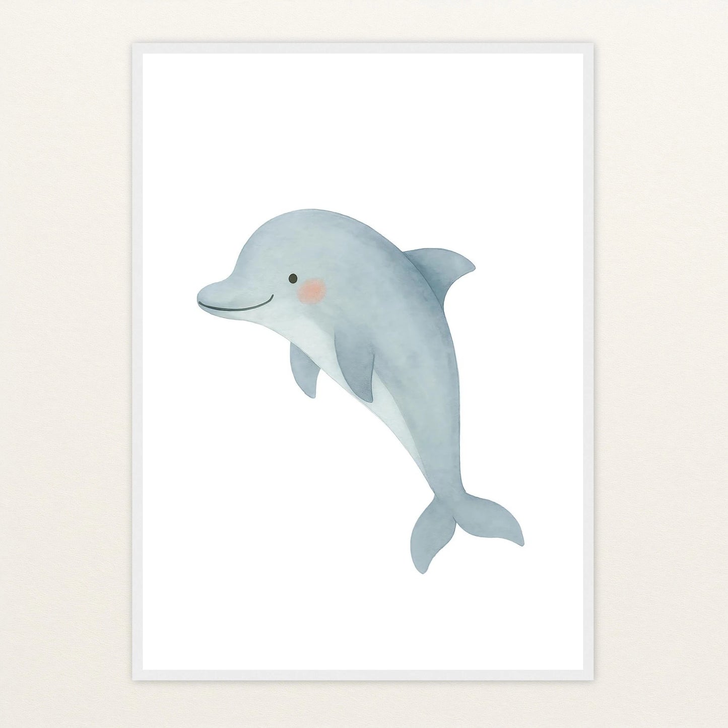 Dora der Delfin Poster mit Holzrahmen von tinylearner