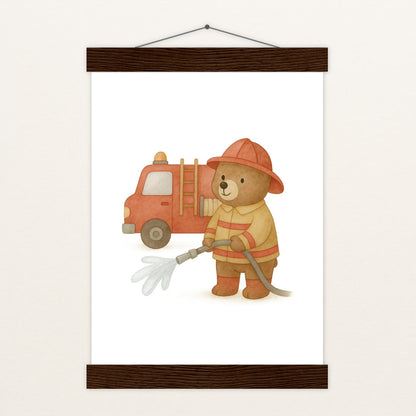 Balu der Bär - Motiv: "Feuerwehr" Poster mit Leisten von tinylearner