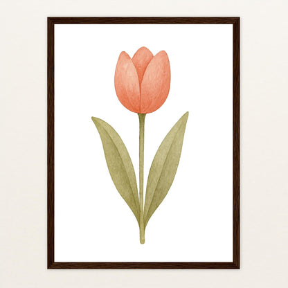 Tulpe Poster mit Holzrahmen von tinylearner