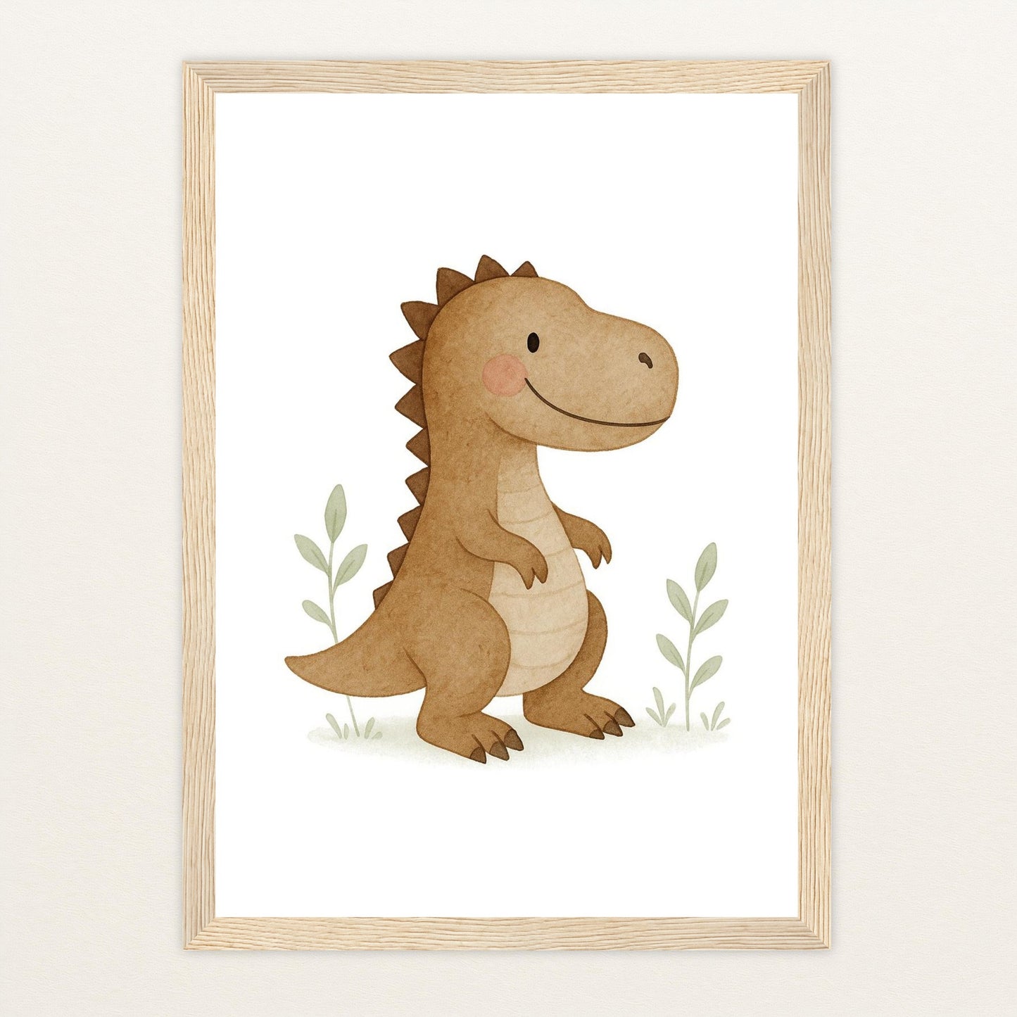 Dinosaurier T-Rex Poster mit Holzrahmen von tinylearner