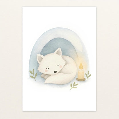 Pino der Polarfuchs - Motiv: "Schneehöhle" Poster von tinylearner