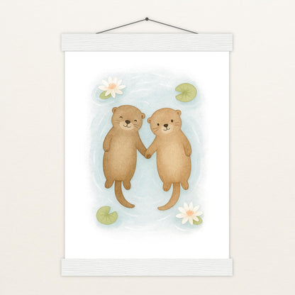 Otti der Otter Poster mit Leisten von tinylearner