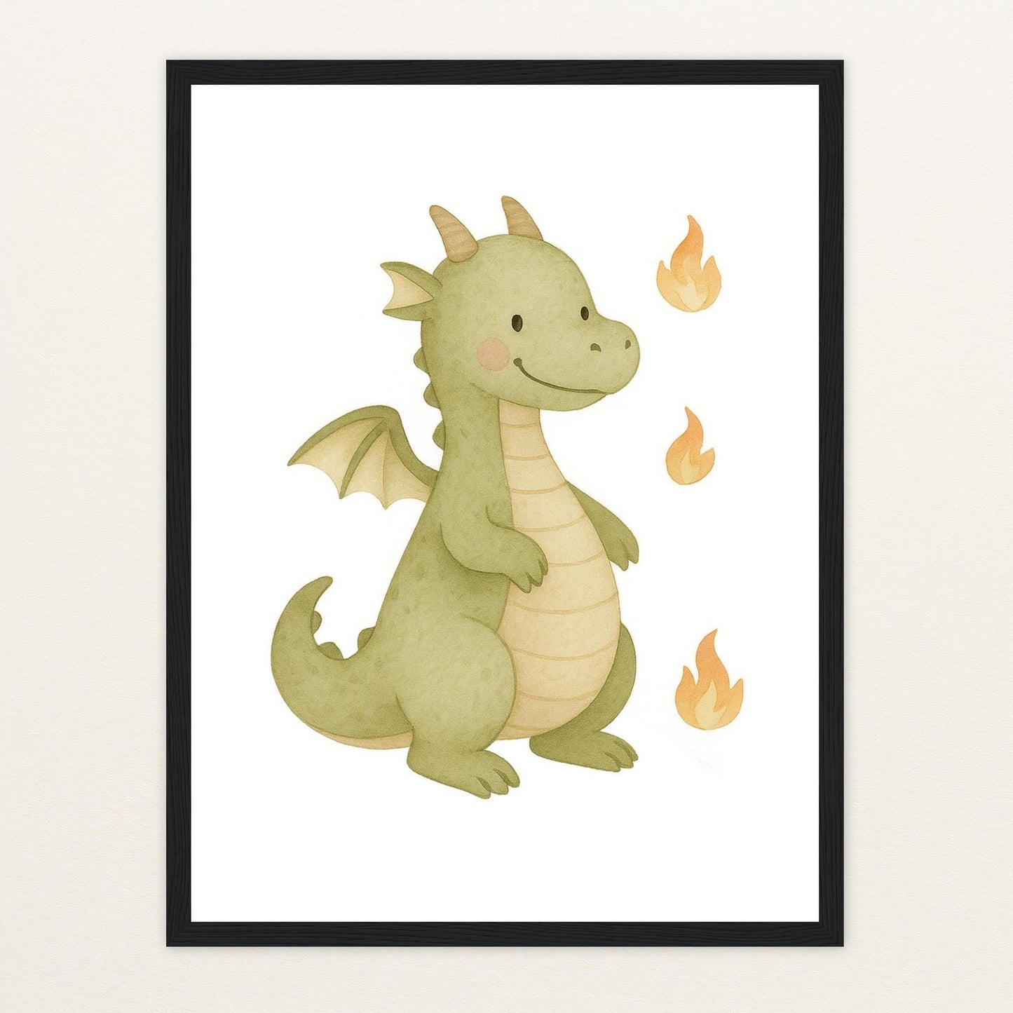 Drax der Drache Poster mit Holzrahmen von tinylearner