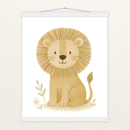 Leo der Löwe Poster mit Leisten von tinylearner