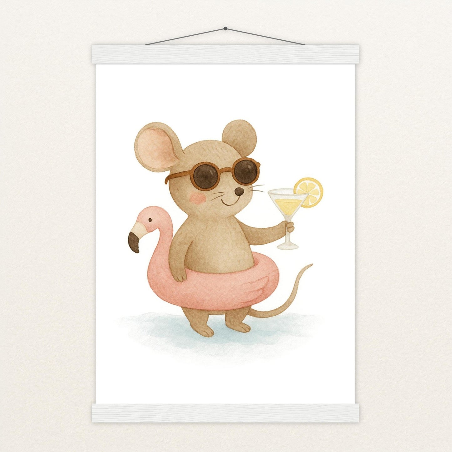 Mimi die Maus - Motiv: "Pooltag" Poster mit Leisten von tinylearner