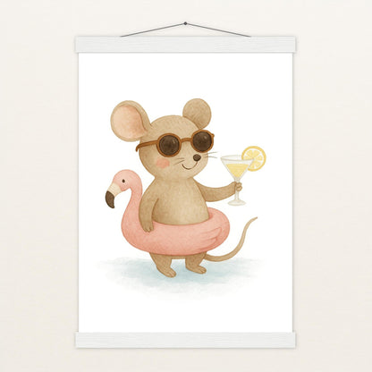 Mimi die Maus - Motiv: "Pooltag" Poster mit Leisten von tinylearner