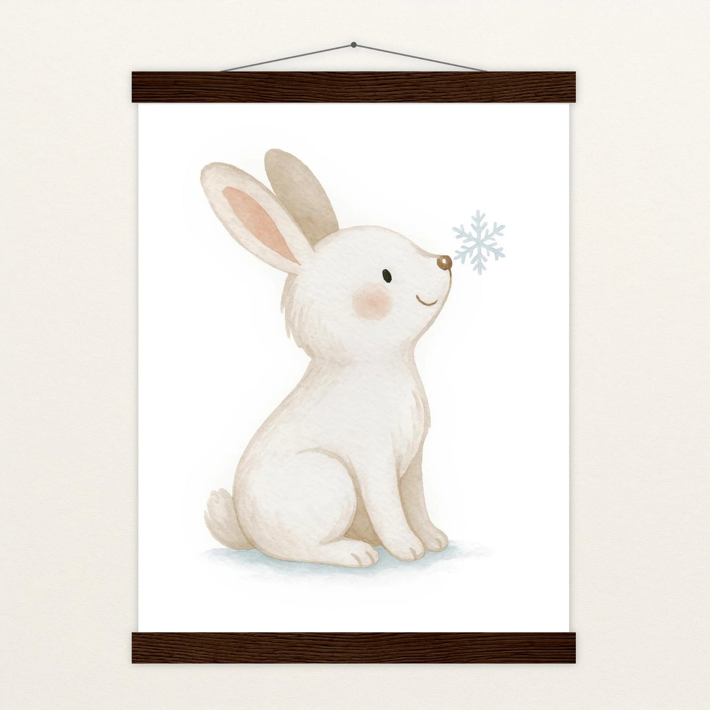 Sina der Schneehase Poster mit Leisten von tinylearner