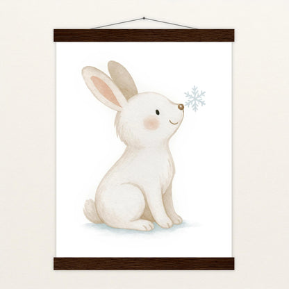 Sina der Schneehase Poster mit Leisten von tinylearner