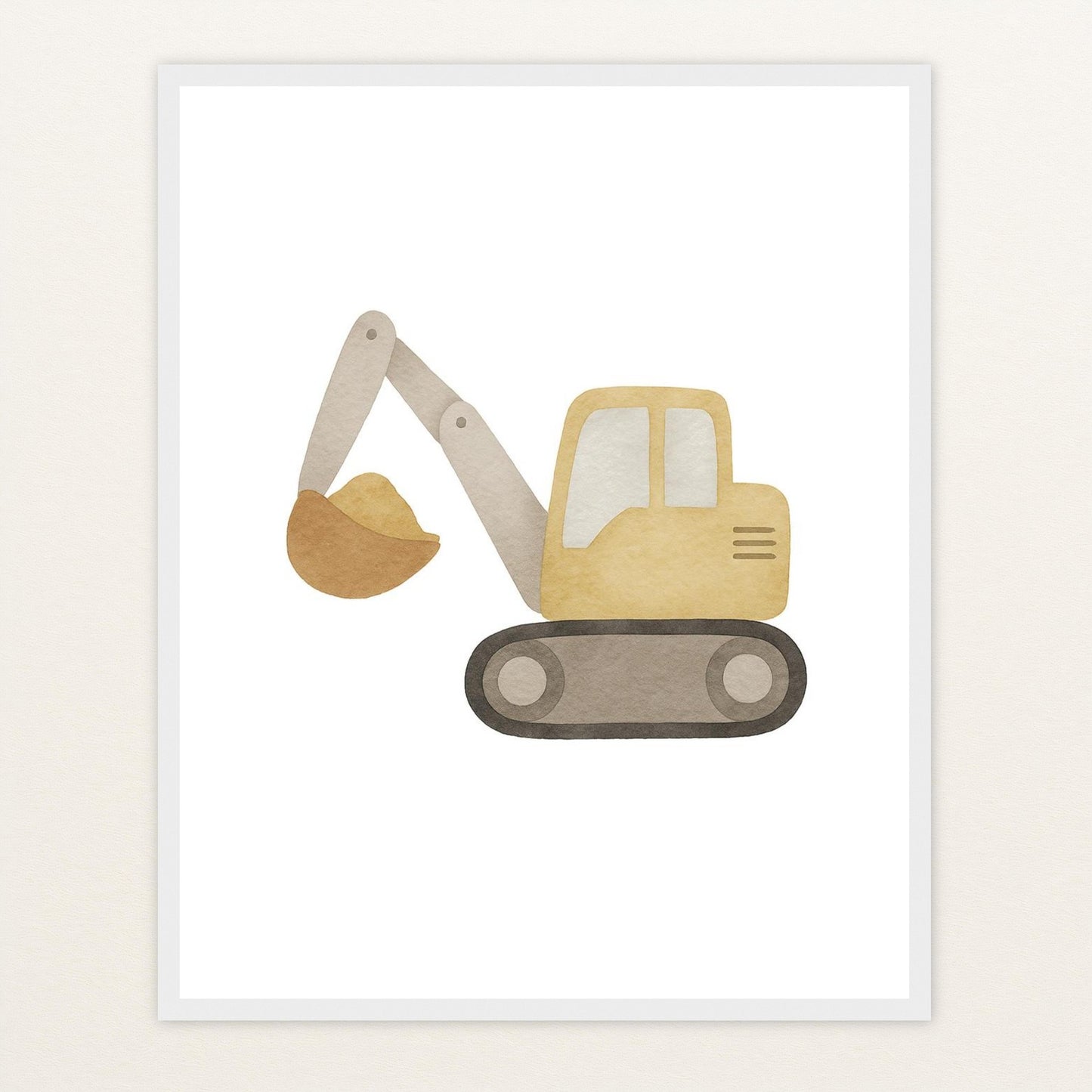 Bagger Poster mit Holzrahmen von tinylearner