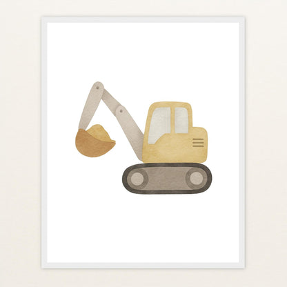 Bagger Poster mit Holzrahmen von tinylearner