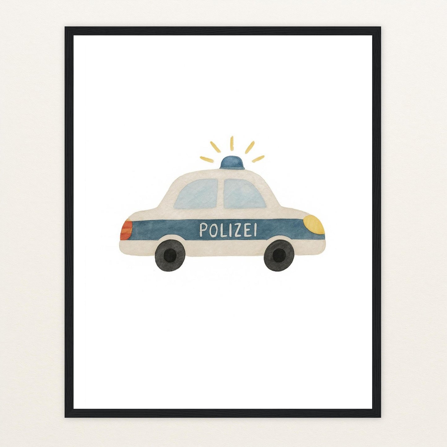 Polizei Poster mit Holzrahmen von tinylearner