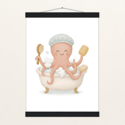 Tilli der Tintenfisch - Motiv: "Baden" Poster mit Leisten von tinylearner
